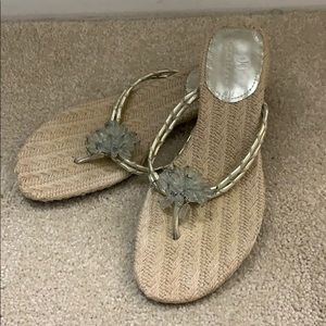 Cole Haan Beaded Thong Sandal in Gold